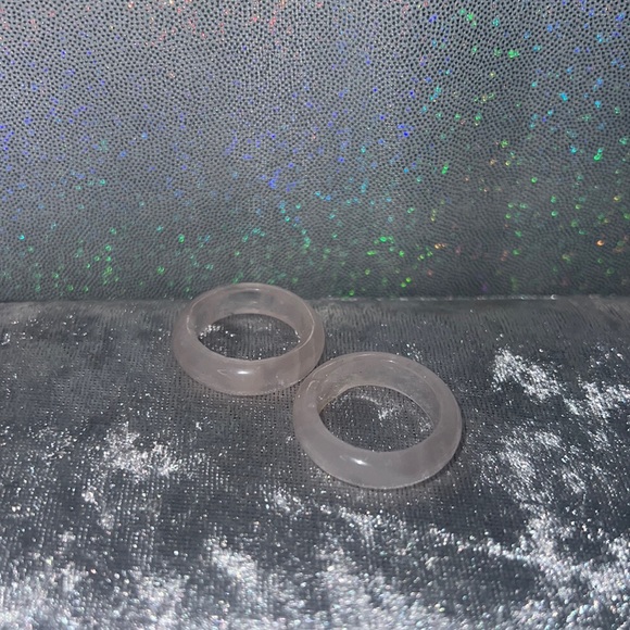 Rose quartz rings bands crystal healing geodes rocks natural ring band π - Picture 7 of 16